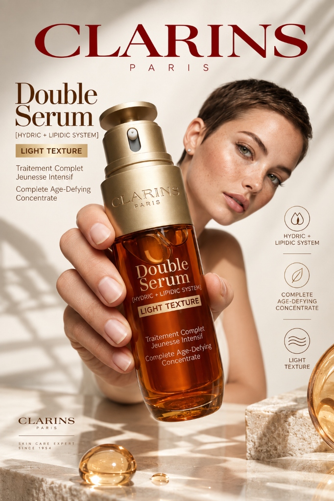Clarins Paris Double Serum Poster